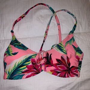 Tropical pink bathing suit top